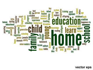 Vector conceptual  education word cloud