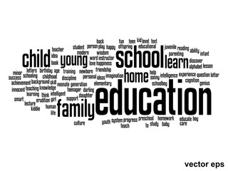Vector conceptual education word cloud