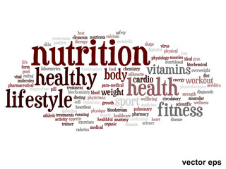 Vector conceptual health word cloud
