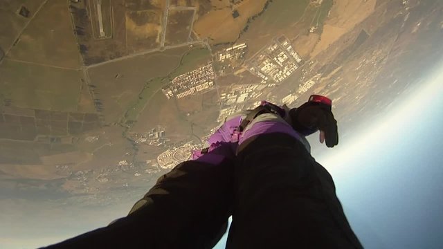 Skydiver diving high speed video HD