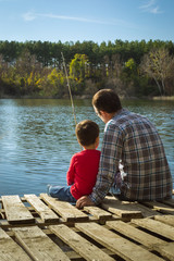 Father and son fishing