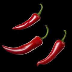 red chili peppers isolated