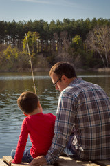 Father and son fishing