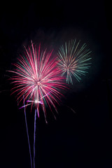 Fototapeta premium firework isolated on black background, sumida river firework fes