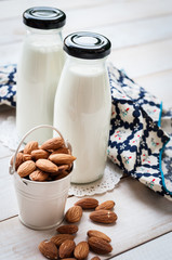 Almond milk with almond