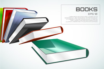 Book 3d vector illustration isolated on white. Back to school