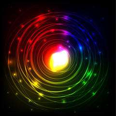 Abstract color glowing circles background