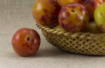 Plums wickerwork oval shape
