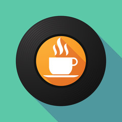 Vinyl record with a cup of coffee