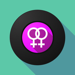 Vinyl record with a lesbian sign