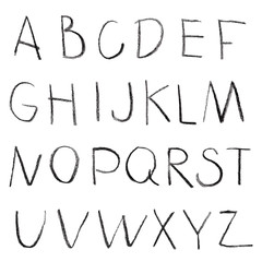 Chalk hand drawing alphabet