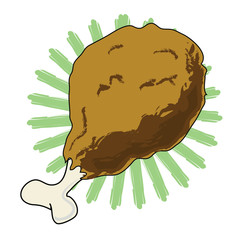 fried chicken drumsticks on white background