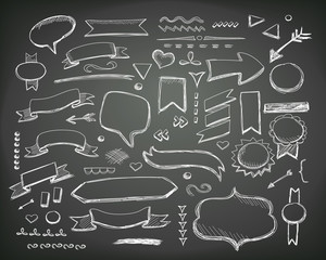 Hand drawn sketch elements. Vector chalkboard illustration. © lightgirl
