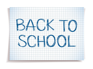 Hand drawn Back to School sketch on squared notebook paper