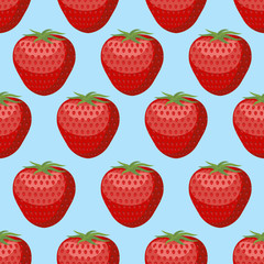 Strawberry seamless pattern. Fresh, red, ripe strawberry vector