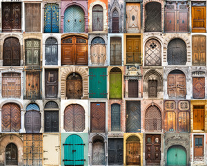 collage photos of doors