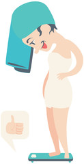 woman Weighing Herself