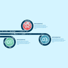 One Two Three - Vector options progress infographic template