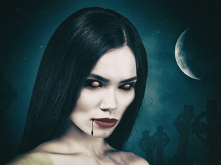 Bloody ghoul. Grungy Halloween backgrounds