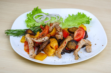 Roasted pork with vegetables