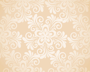 Fototapeta na wymiar excellent seamless floral background with flowers in gold.