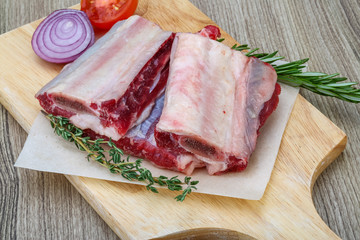 Raw beef ribs
