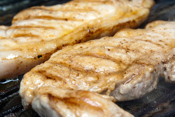 Pork Fillet Steaks in Griddle Pan