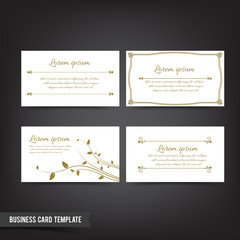 Business Card template set  041 Vintage Clear and minimal design