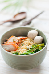 bowl of noodles with vegetables
