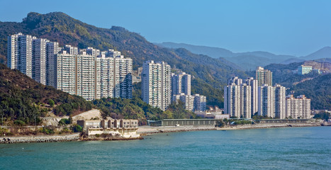 Obraz premium Residential apartments building in Hong Kong seafront
