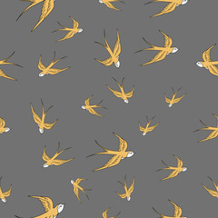 Yellow birds seamless.