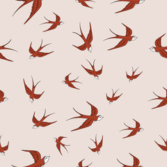Red birds seamless