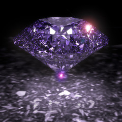 3 D render of shiny diamond.