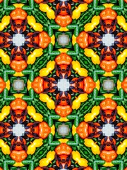Vegetables kaleidoscope abstraction