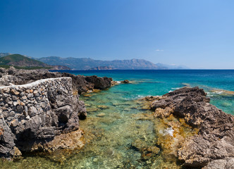  Blue Adriatic Sea and rocks