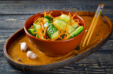 Cucumber salad with carrots