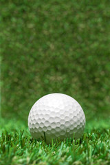 golf ball recumbent on grass