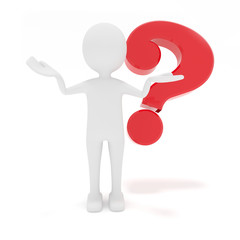 3D Männchen mit Fragezeichen