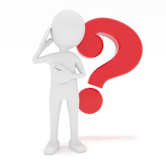 3D Männchen mit Fragezeichen
