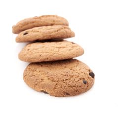 Fototapeta na wymiar oat cookies on white background