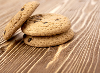 oat cookies on wooden table