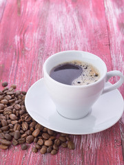 coffee cup with space on the wooden table