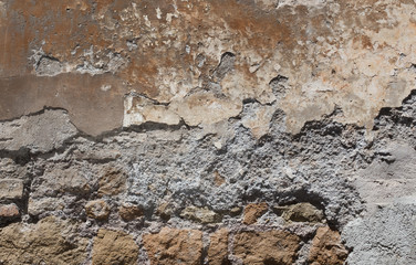 Antique textured wall from stone in Rome