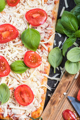 Homemade classic margherita pizza