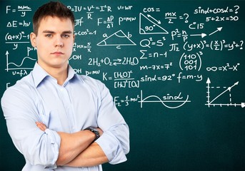 Teacher, blackboard, board.