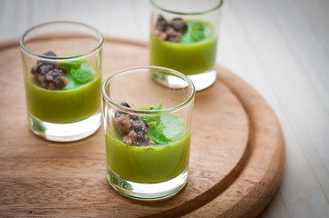 Green tea Panna Cotta with red beans