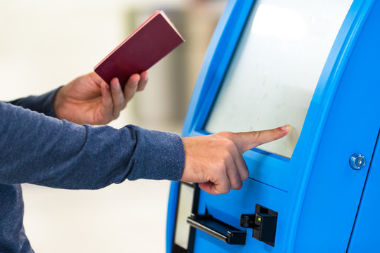 Automat for printing boarding tickets in airport 