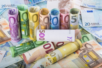 Fondo y textura de negocios y finanzas con billetes  de euro