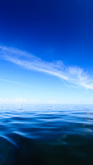 Beautiful seascape evening sea horizon and sky.
