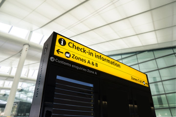 Fototapeta premium Flight information, arrival, departure at the airport, London, E